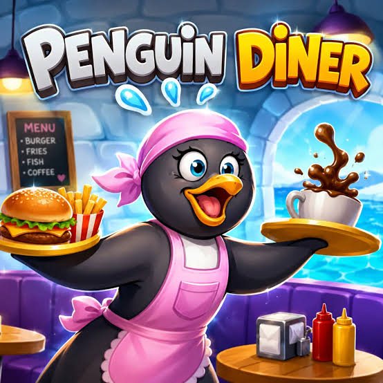 Penny serving food in Penguin Diner
